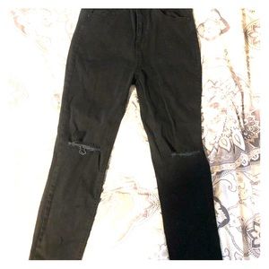 Black Destroyed High rise skinny jeans